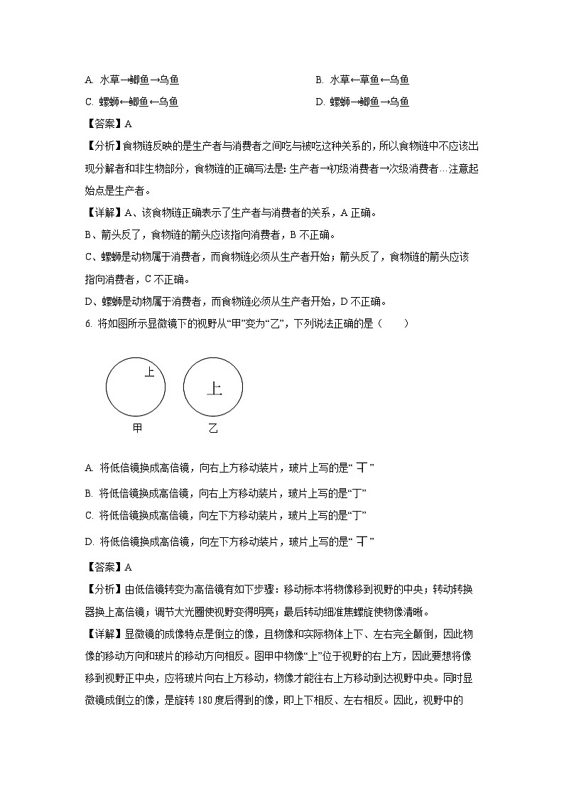 2023~2024学年山西省大同市平城区两校联考七年级上期末生物试卷（解析版）第3页