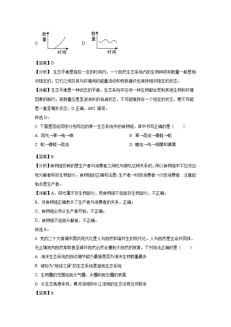 2023~2024学年福建省三明市永安市七年级上期末生物试卷（解析版）第3页