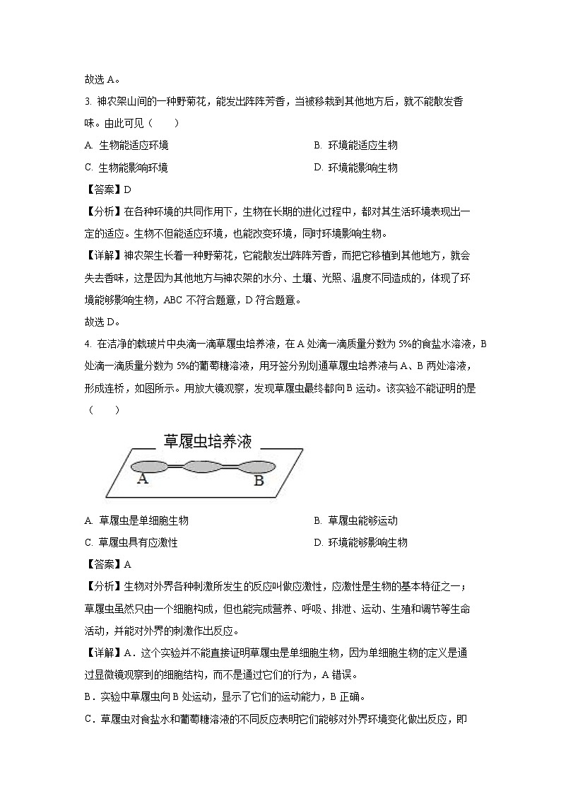 2024~2025学年山东省济宁市嘉祥县七年级上12月月考生物试卷（解析版）第2页