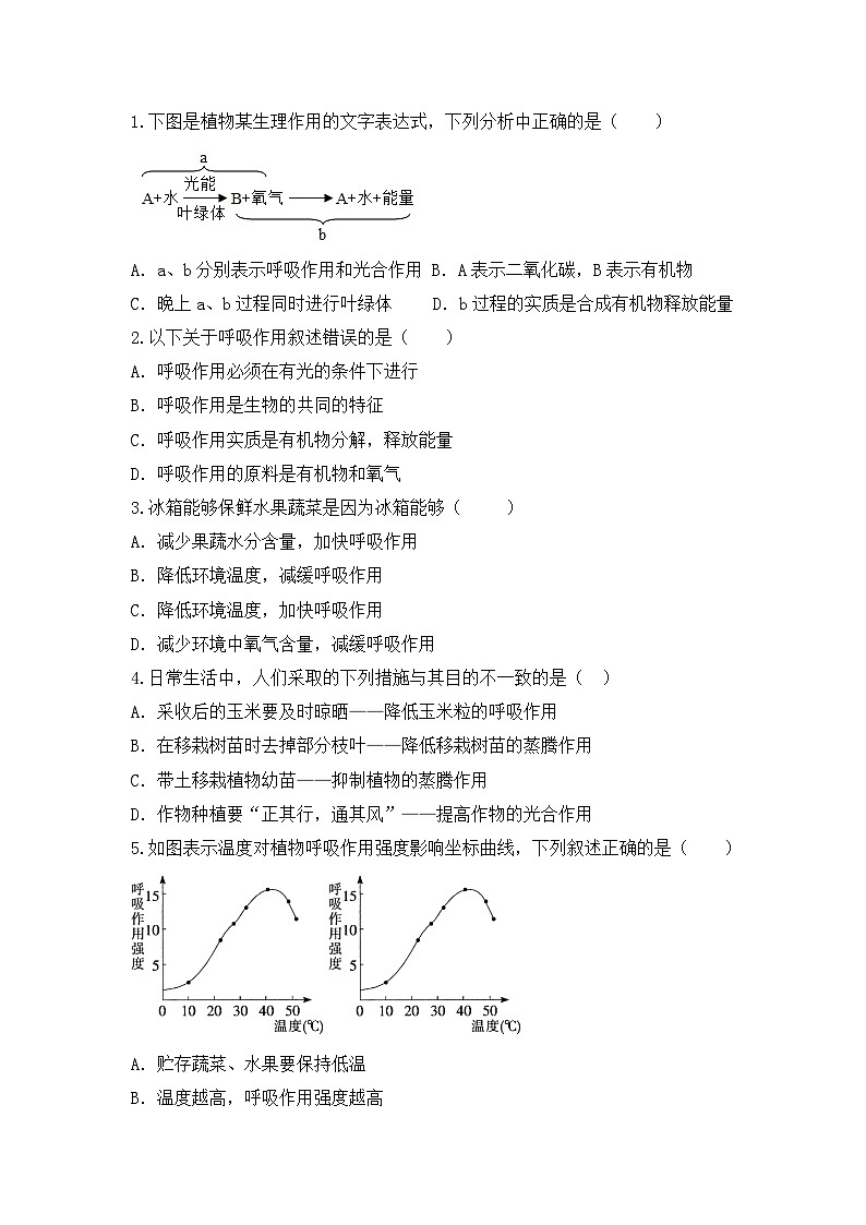 人教版初中生物七年级下册3.2.4《植物在自然界中的作用》同步分层练习（含答案）第3页
