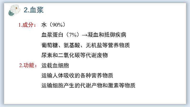 【核心素养目标】冀少版初中生物七年级下册《血液》课件第7页