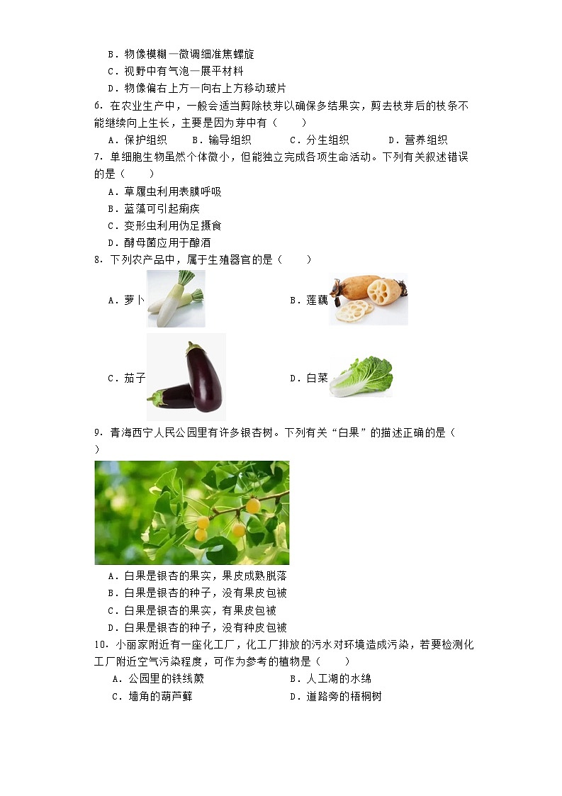 青海省海东市互助县2023-2024学年七年级上学期期末 生物试题（含解析）第2页