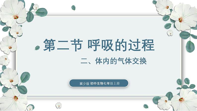 【核心素养目标】冀少版初中生物七年级下册《体内的气体交换》课件第1页