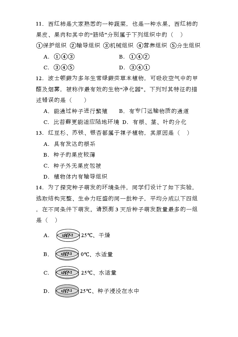 陕西省安康市2023-2024学年七年级上学期期末 生物试题（含解析）第3页