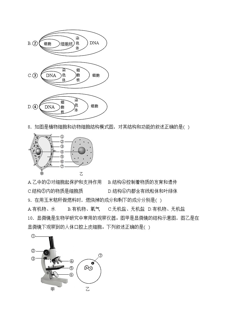 海南省海口市2024-2025学年七年级上学期期末考试生物试卷(含答案)第2页