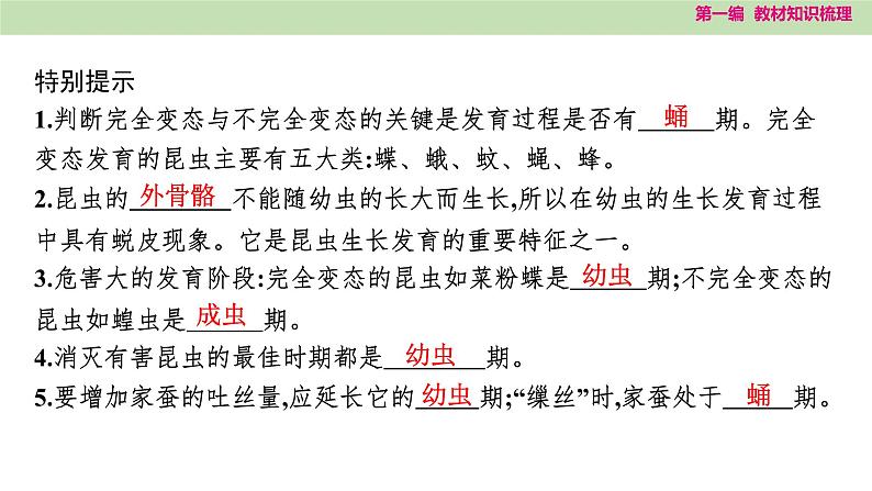 2025年中考知识整理八年级生物下册 第二十课时　生物的生殖和发育课件PPT第8页