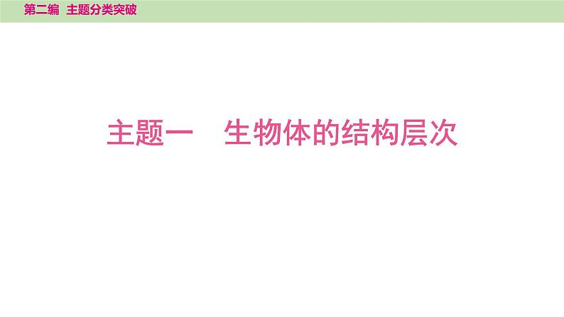 2025年中考生物知识整理 主题一　生物体的结构层次课件PPT第1页