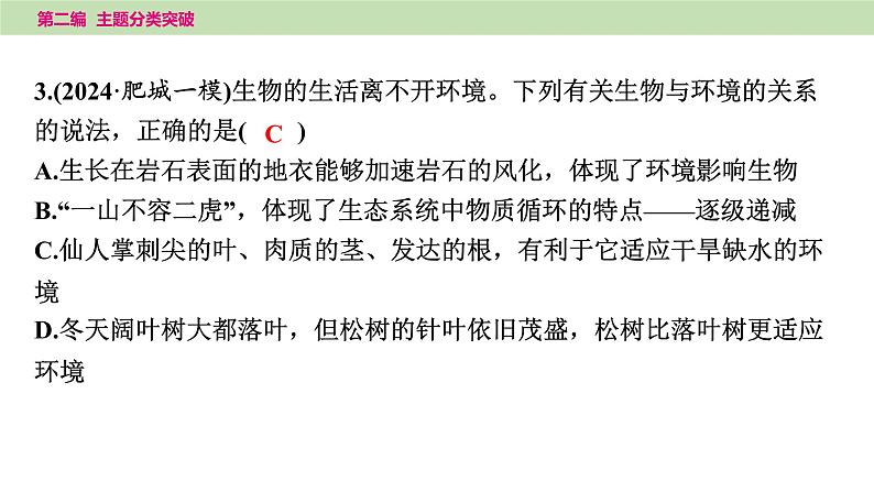 2025年中考生物知识整理 主题三　生物与环境课件PPT第6页