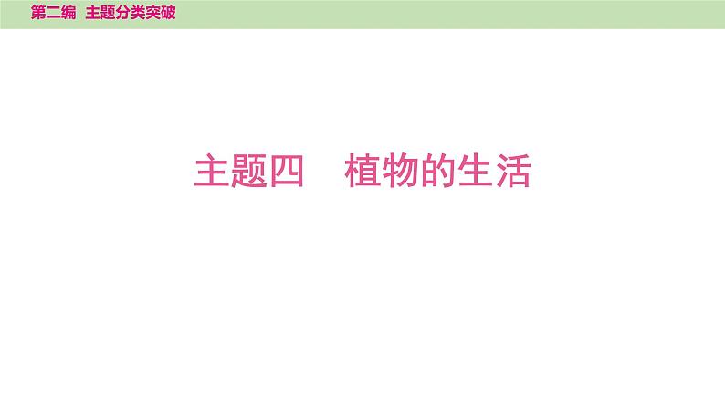 2025年中考生物知识整理 主题四　植物的生活课件PPT第1页