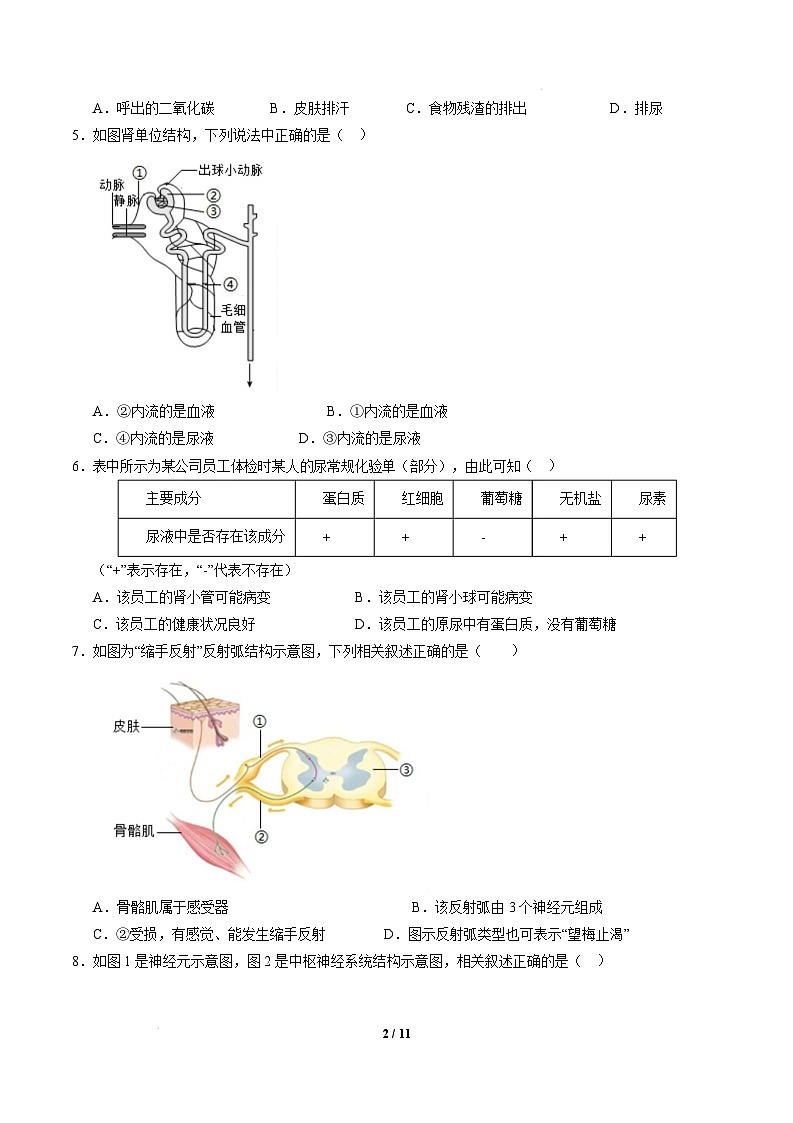 八年级生物开学摸底考（苏州专用）（考试版）第2页