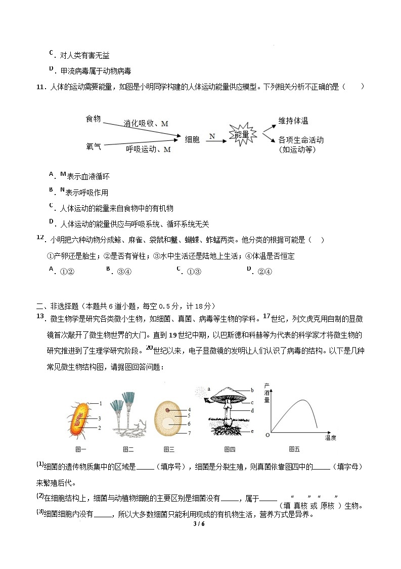 八年级生物开学摸底考（辽宁专用）（考试版）第3页