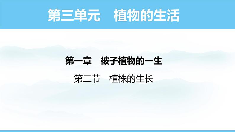 人教版（2024）七年级生物下册课件 第三单元 第一章 第二节植株的生长第1页