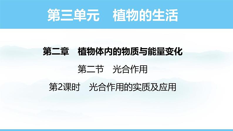 人教版（2024）七年级生物下册课件 第三单元 第二章 第二节 第二课时 光合作用的实质及应用第1页