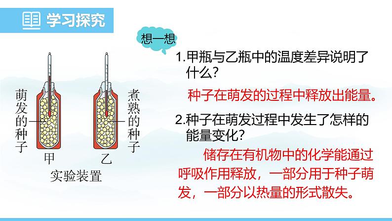 人教版（2024）七年级生物下册课件 第三单元 第二章 第三节 呼吸作用第5页