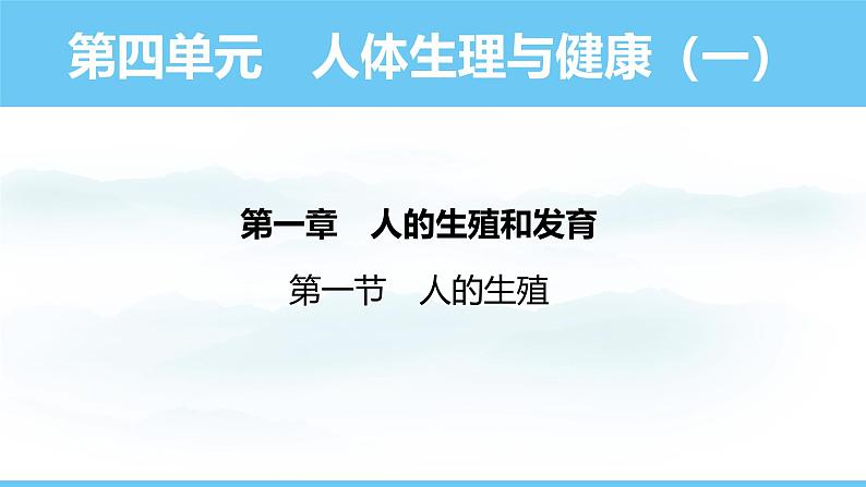 人教版（2024）七年级生物下册课件 第四单元 第一章 第一节 人的生殖第1页