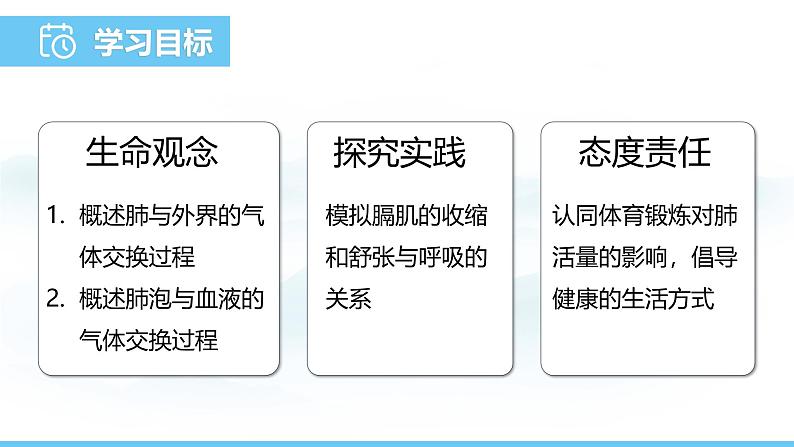 人教版（2024）七年级生物下册课件 第四单元 第三章 第二节发生在肺内的气体交换第2页