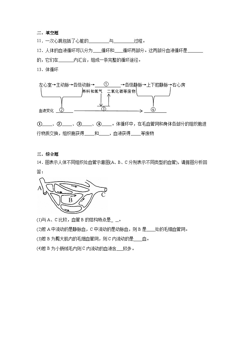 4.4.3《输送血液的泵-心脏》课时练习第3页