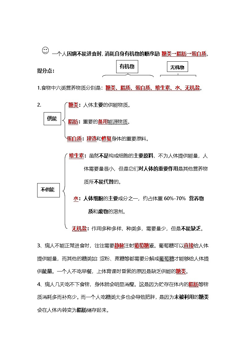 人教版初中生物七下4.2人体的营养（教师版）第2页