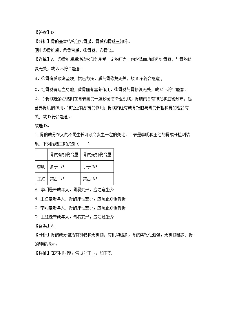 广东省韶关市2024-2025学年八年级上学期期末生物试卷（解析版）第3页