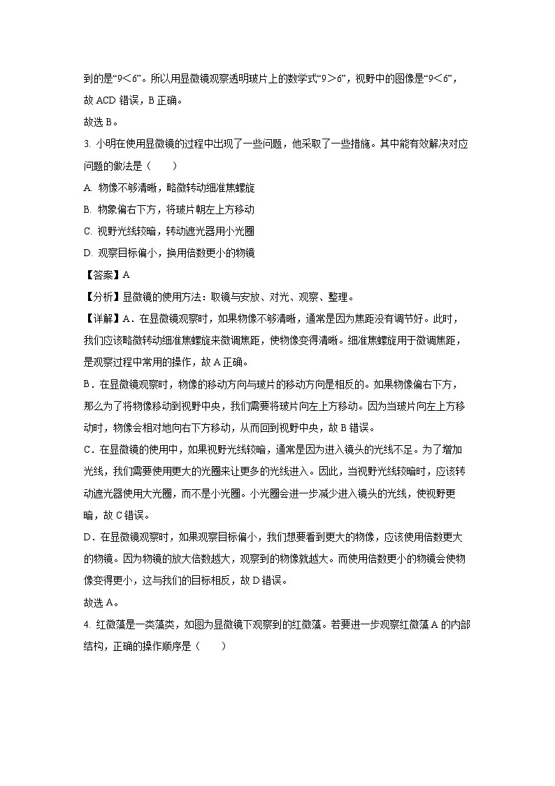 湖南省永州市祁阳市2024-2025学年七年级上学期期末生物试卷（解析版）第2页