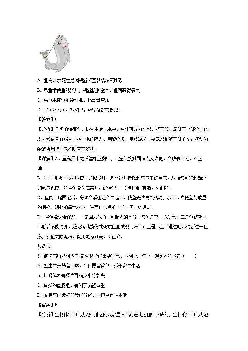 2024-2025学年海南省琼海市八年级上学期期末生物试卷（解析版）第3页