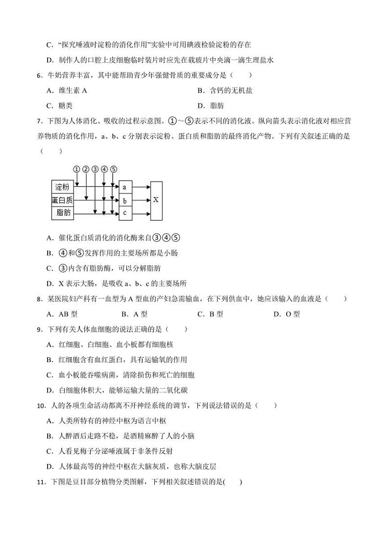2025年江苏省常州市中考生物模拟试卷(含答案)第2页