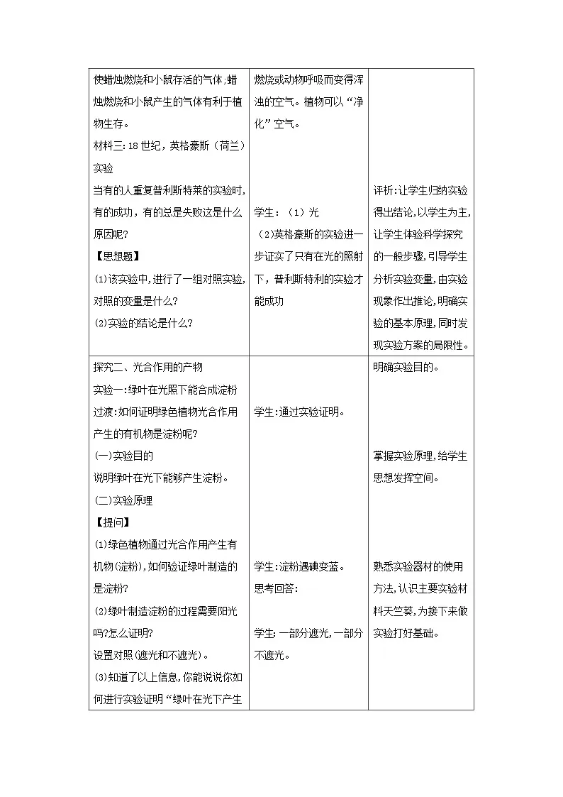 4.11.1 植物的光合作用 教学设计-2024-2025学年苏教版生物七年级下册第3页