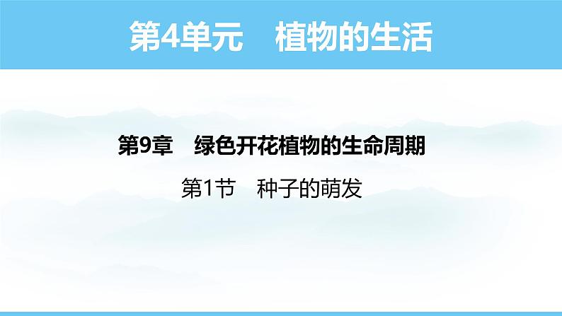 苏教版（2024）七下生物课件 4.9.1 种子的萌发第1页