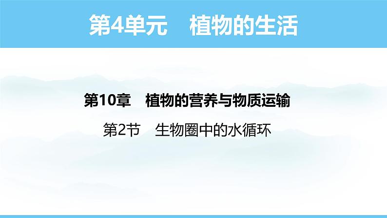 苏教版（2024）七下生物课件 4.10.2 生物圈中的水循环第1页