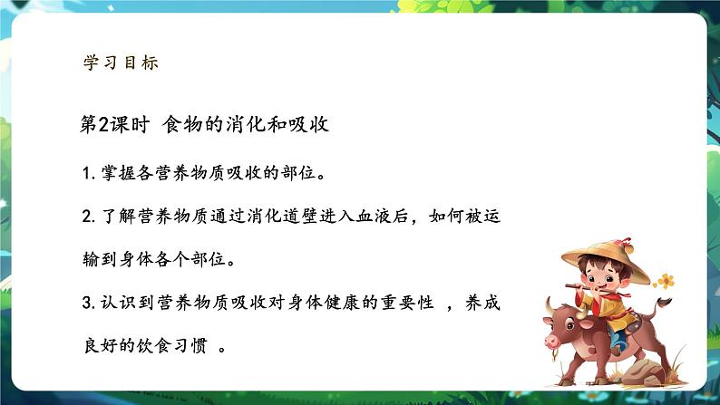 【大单元整体教学设计】北师大版生物七下4.6.2.2食物的消化和营养物质的吸收（第二课时）课件第3页