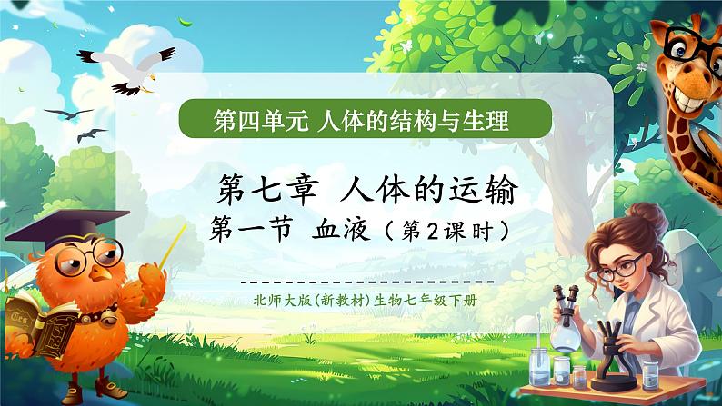 【大单元整体教学设计】北师大版生物七下4.7.1.2血液（第二课时） 课件第1页