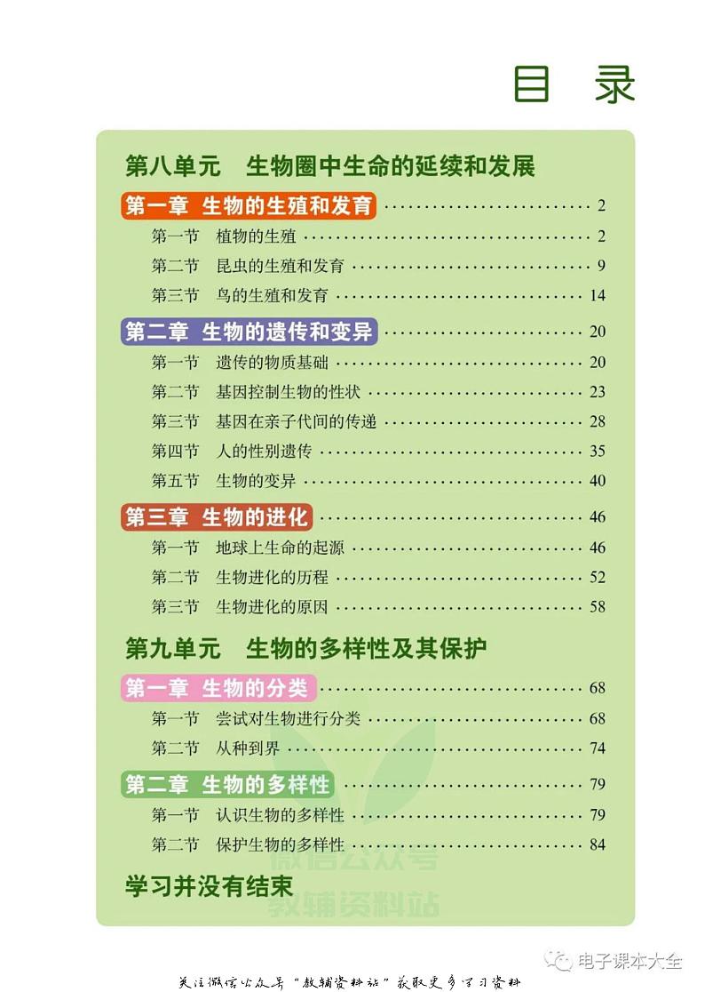 八年级下册生物鲁科版（五四制）电子课本第3页
