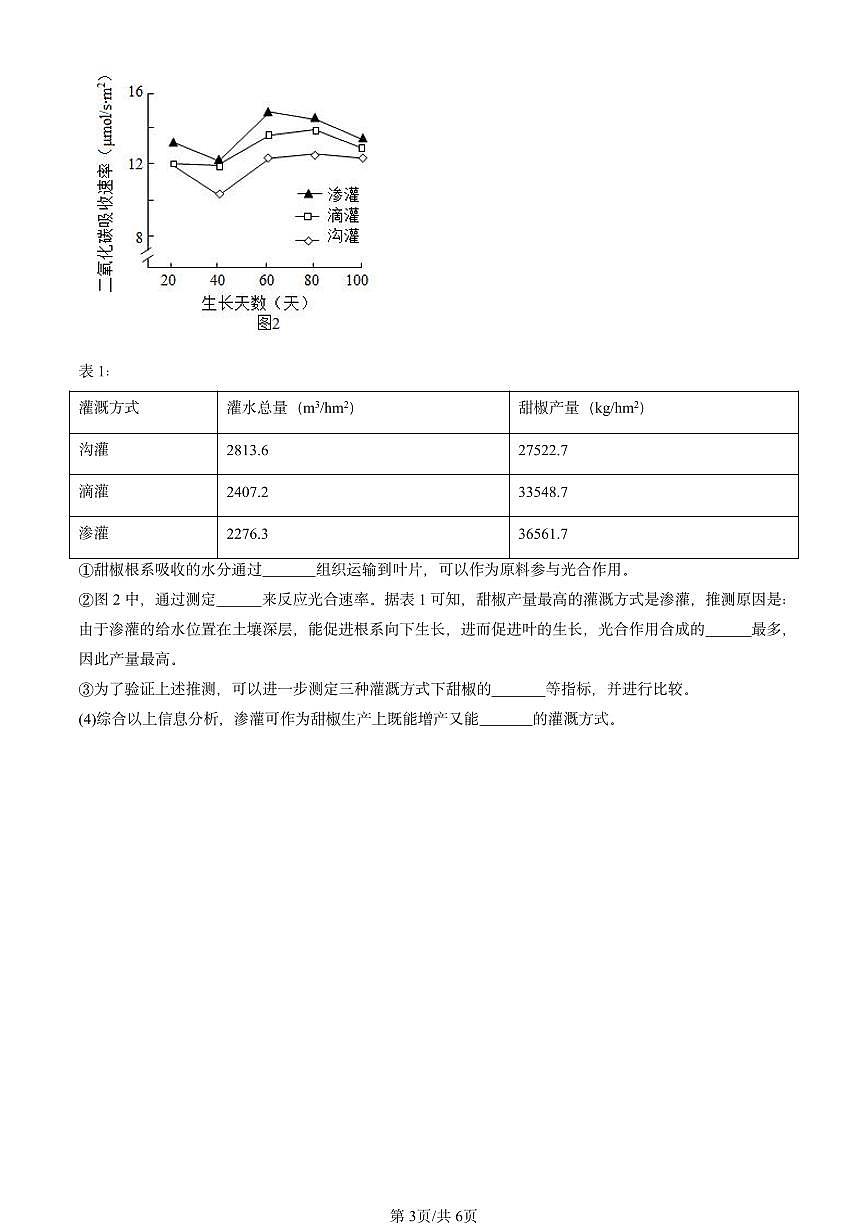 2024北京初三中考一模生物汇编：生物的营养章节综合（京改版）第3页