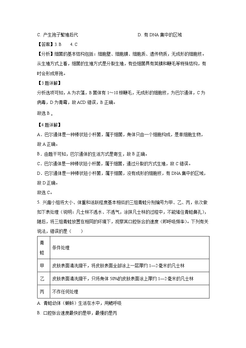 湖北省荆楚联盟2024-2025学年八年级(上)期末（A卷）生物试卷（解析版）第3页