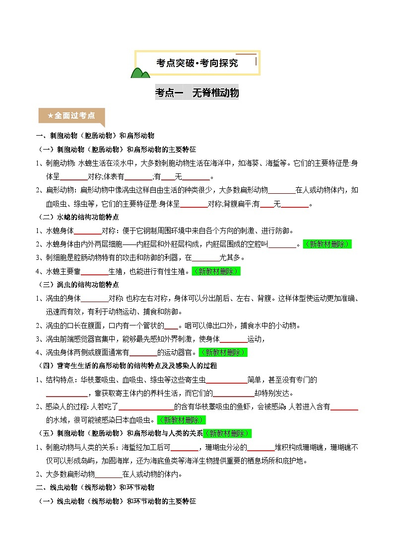 2025年中考生物一轮复习 第17讲 动物的主要类群（精研讲义）（原卷版）第3页