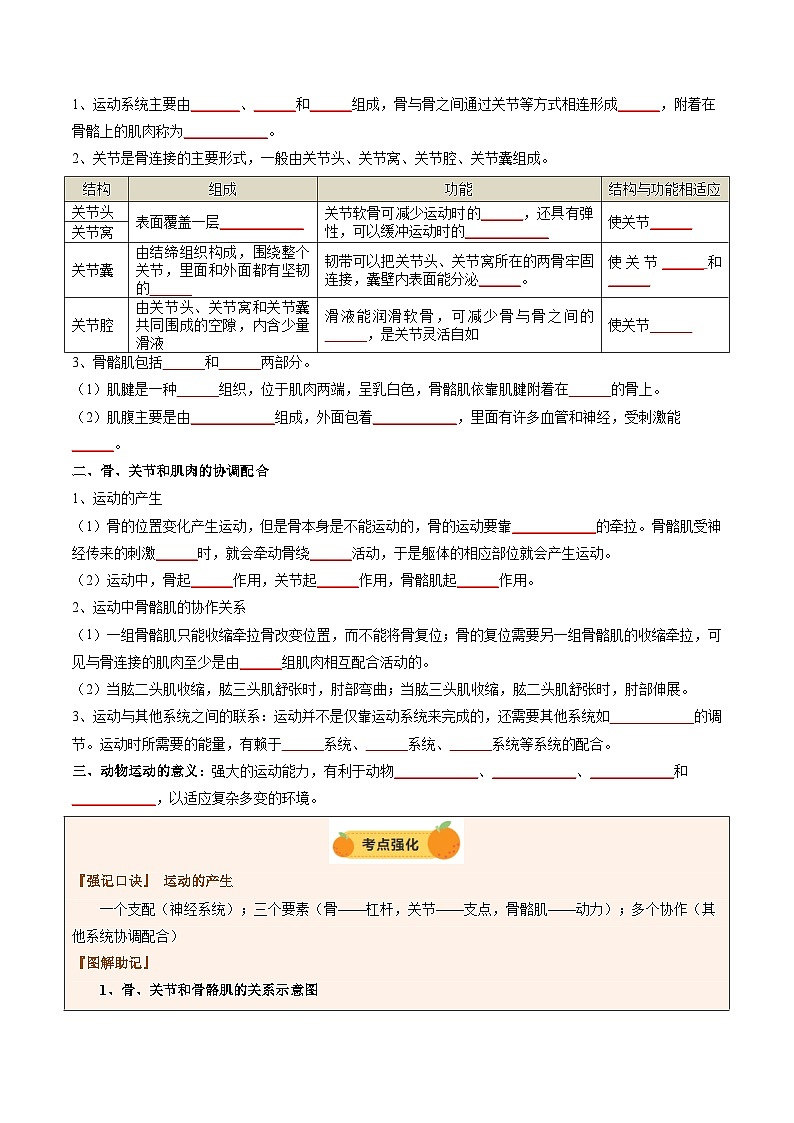 2025年中考生物一轮复习 第18讲 动物的运动行为&动物在生物圈中的作用（精研讲义）（原卷版）第3页