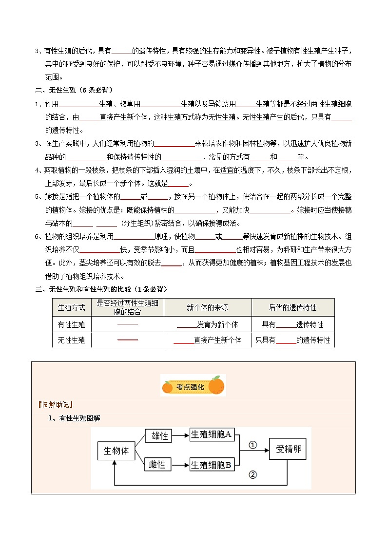 2025年中考生物一轮复习 第21讲 生物的生殖和发育（精研讲义）（原卷版）第3页