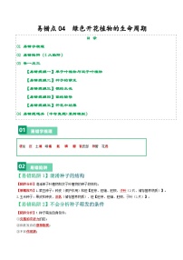 中考生物总复习易错点04 绿色开花植物的生命周期-备战2024年中考生物考试易错题（全国通用）（原卷版）