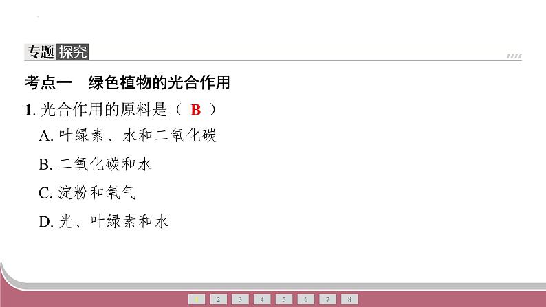 中考生物总复习2024年中考生物二轮复习：专题三生物圈中的绿色植物练习课件PPT第4页