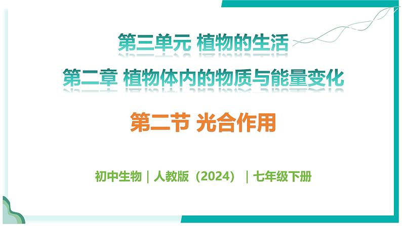 3.2.2 光合作用 - 初中生物七年级下册 同步教学课件（人教版2024）第1页