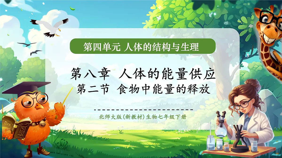 【大单元】北师大版生物七下 4.8.1食物中能量的释放 课件第1页
