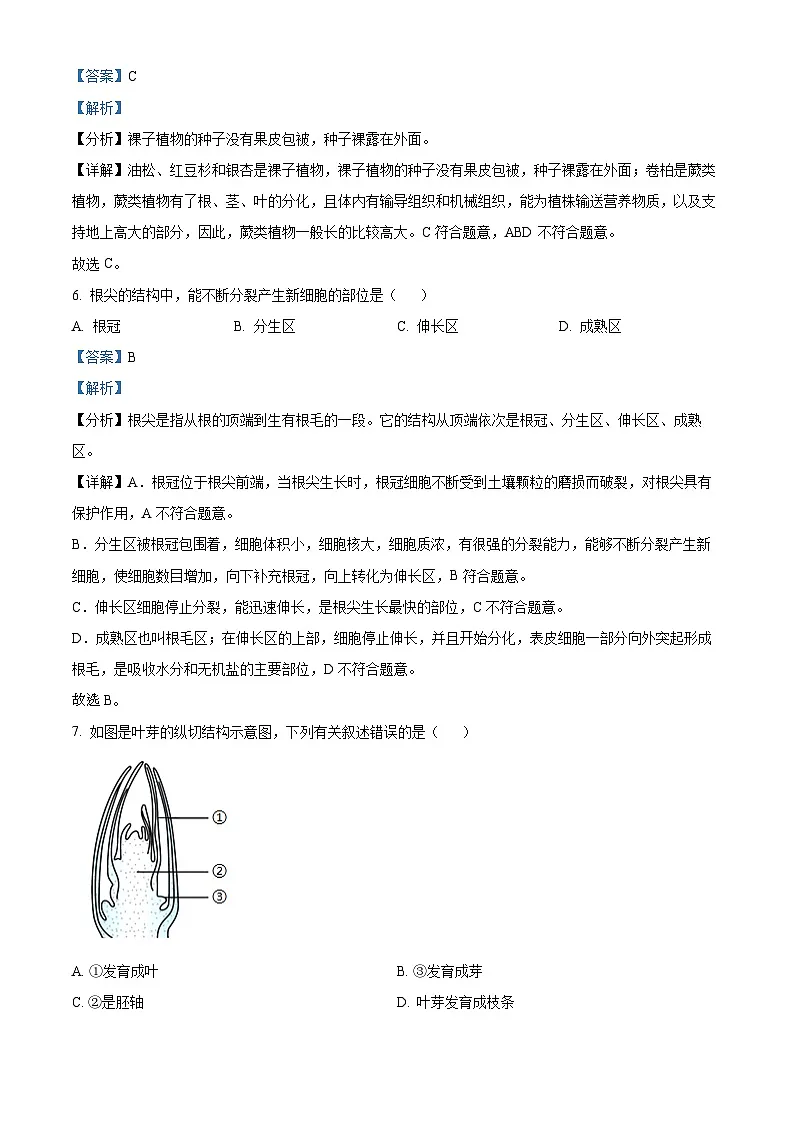 云南省楚雄彝族自治州禄丰市2024-2025学年八年级下学期开学生物试题（解析版）第3页