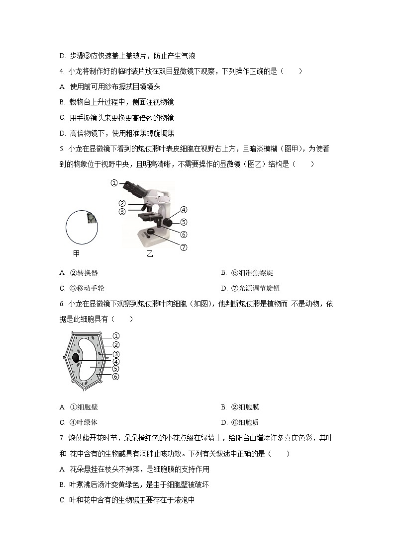 2024-2025学年广东省深圳市龙华区七年级上学期期末生物试卷（解析版）第2页