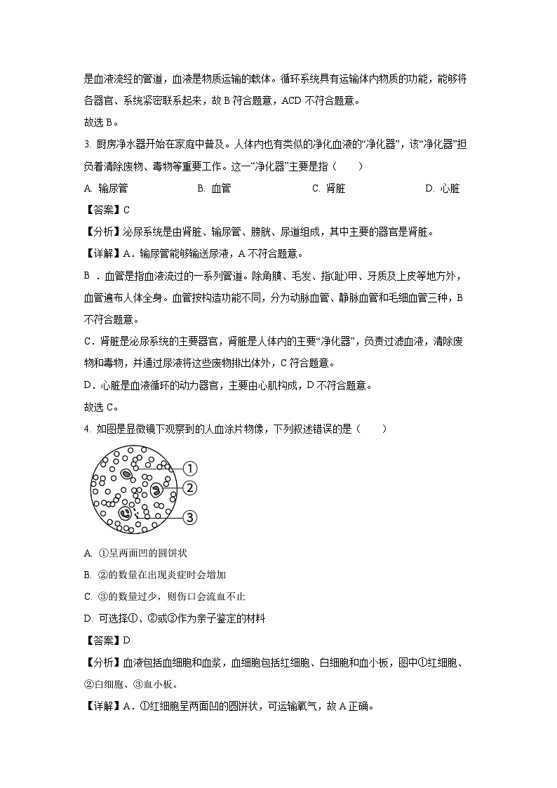 2024~2025学年江苏省镇江市句容市八年级上学期期末生物试卷（解析版）第2页