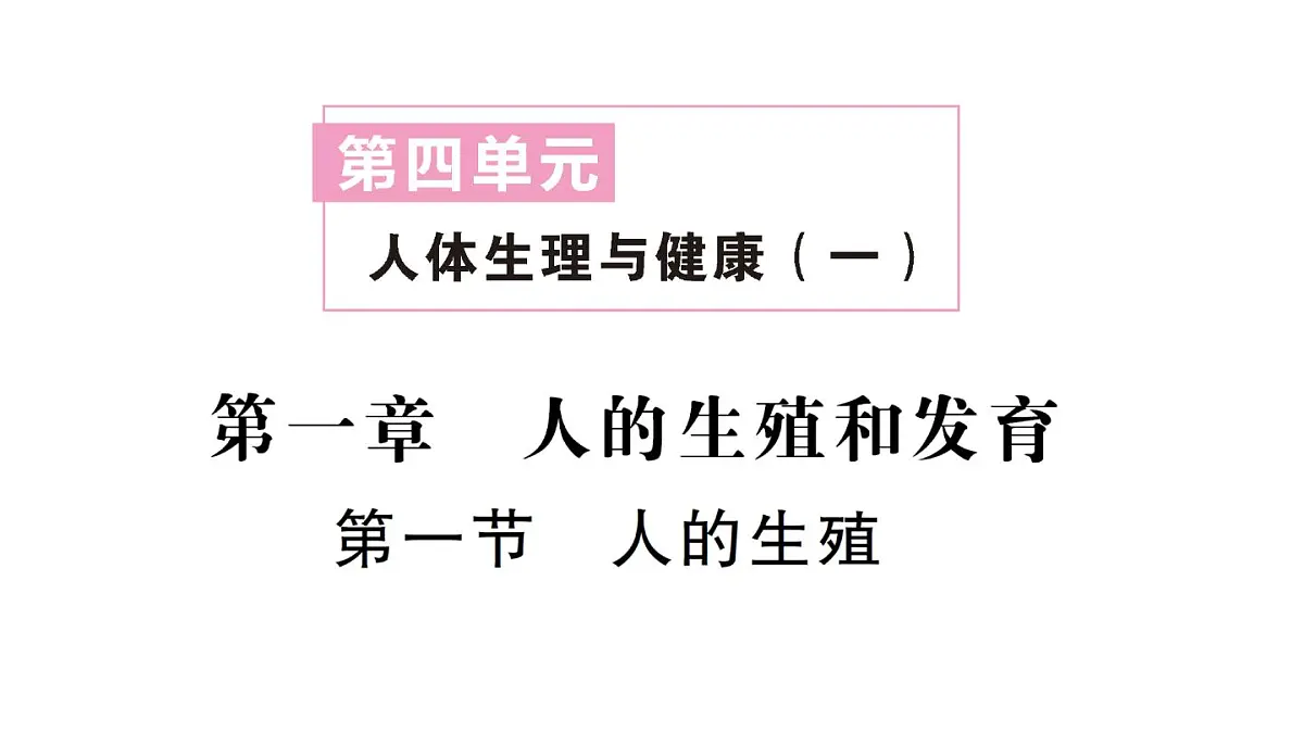 初中生物新人教版七年级下册第四单元第一章第一节 人的生殖作业课件2025春第1页