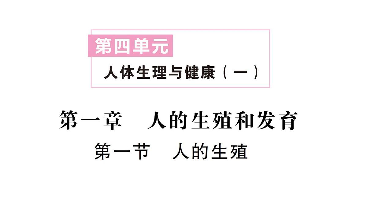 初中生物新人教版七年级下册第四单元第一章第一节 人的生殖作业课件2025春第1页