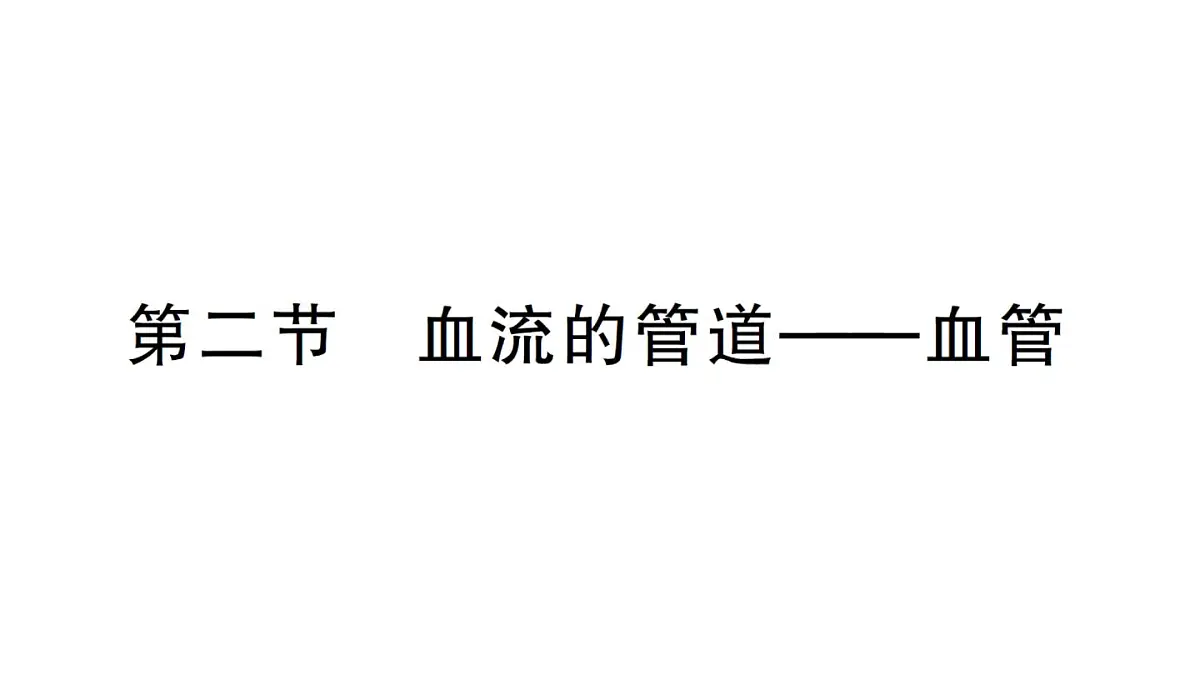 初中生物新人教版七年级下册第四单元第四章第二节 血流的管道——血管作业课件2025春第1页