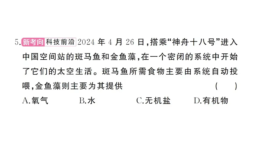 初中生物新人教版七年级下册期中综合检测卷作业课件2025春第5页
