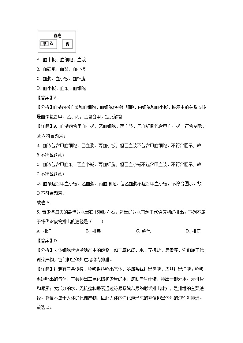 2024年广西贵港市港南区中考二模生物试卷（解析版）第3页