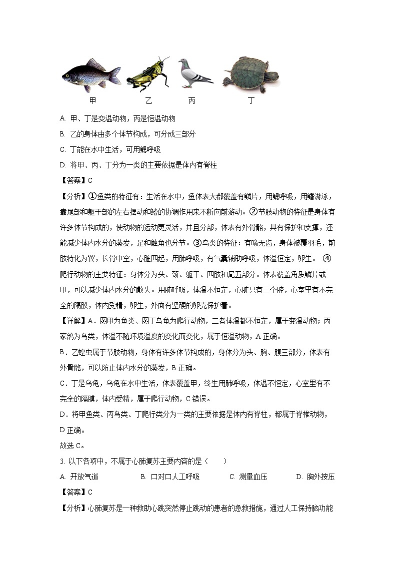 2024年广西昭平县中考三模生物试卷（解析版）第2页